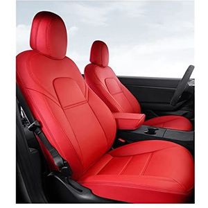 Stoelhoezen Beschermhoezen Autostoeltjes Cover Voor Tesla Voor Model 3 Y Lederen Full Surround Stijl Kussen:(Rood)