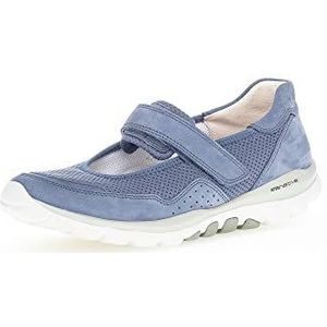 Gabor Damesballerina's met riempjes, plat voetbed, Blauw Heaven 26, 37.5 EU