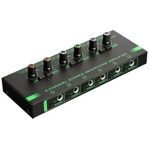 DJ-controller 4 6 kanalen hoofdtelefoonversterker mini draagbare oortelefoonsplitter stereo ultrageluidarme audiomixer for opnamestudiomonitor DJ-starterkit(6 Channels)