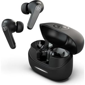 JLab JBuds Pods ANC Noise Cancelling Oordopjes - Wireless Earbuds met Actieve Ruisonderdrukking, 56+ uur Afspeeltijd, Draadloze In-Ear Earpods, IP55, App-bediening & Heldere Gesprekken, Zwart