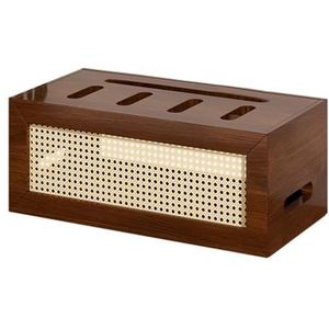 XCLOOZGL Houten Elegante Wifi Router Opbergdoos Home Media Opslagkast Grote Capaciteit Router Plank Opslag Modem Rek Voor Slaapkamer Woonkamer Kantoor Thuis,A*walnut,52x26x21cm