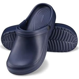 ESTRO Klompen Dames Tuinklompen Gom - Sanitaire Klompen Tuinschoenen Dames Gom Schoenen Zomer Muiltjes F07 (37 EU, Donkerblauw)