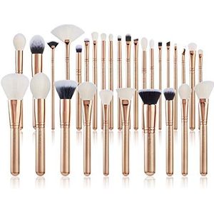 Bswefty Penseel make-up borstel set 6 stuks - 30 stuks goud/roségoud POWDER EYESHADOW CONCERLER foundation borstel (handvat kleur: T400 (30 stuks per set))