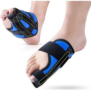 Sylong Grote teenrail voor vrouwen en mannen, voor het vastzetten van breuken met grote tenen, sportverstuikingen, letsel, dag en nacht, bescherming tegen grote tenen, met 2 roestvrijstalen platen