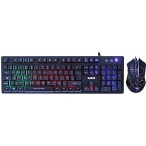 Marvo Scorpion KM409 7 Colour Rainbow LED USB Gaming Keyboard & Mouse Set
