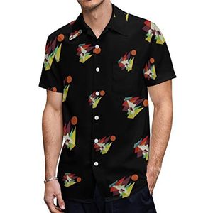 California Mountains Bear Hawaiiaanse shirts voor heren, casual overhemd met korte mouwen, knoopsluiting, vakantie, strandshirts, XS