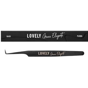 LOVELY Grace Elegante wimperpincet 90 graden, 7 mm, hoogwaardig roostvrij staal, volume-wimperpincet 1D-10D, waaien op de band, nauwe ooghoeken