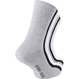 STARK SOUL Crew Socks-Essentials, tennissokken, vrijetijdssokken, (6 of 12 paar), katoen, zwart, wit, grijs gemêleerd, 6 paar - zwart, wit, grijs gemêleerd, 39-42 EU
