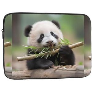 Panda eet bamboe zacht interieur, stijlvolle bescherming, laptoptas, verkrijgbaar in vijf maten, biedt perfecte bescherming voor uw apparaten, computerbinnenzak