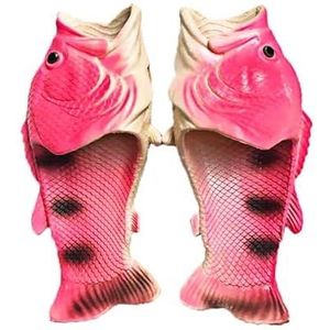 GEQ Vissandalen, pantoffels, slippers, zwembad-, strand-, doucheschoenen, cadeau voor vissers, uniseks sandalen, mannen, vrouwen en kinderen, roze, 38/39 EU