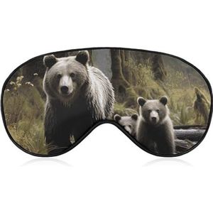 Moederbeer en haar verduisterende slaapoogmasker, geventileerde stof, verstelbare draagstijl, slaapmasker zonder druk, zacht, huidvriendelijk oogmasker voor dames en heren