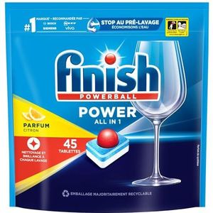 Finish Powerball All in One Max vaatwastabletten citroen – 45 vaatwastabletten