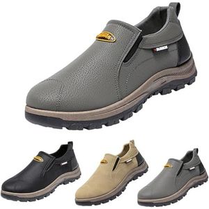 Instapschoenen voor heren, sneakers zonder veters, comfortabele wandelschoenen, slijtvast en antislip(Gray,46/280mm)