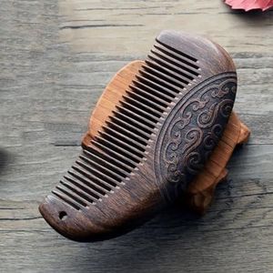 Vintage Sandelhout Anti Statische Haar Borstel Haar Styling Houten Haar Kam Hoofdhuid Massage Baard Care
