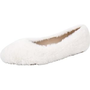 MissHeel Ballerina's huisschoenen pumps warm ontworpen slip-on pumps platte schoenen comfortabele EU 35 - EU 46, wit, 37 EU