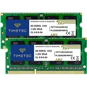 Timetec Hynix IC 16GB Kit (2x8GB) DDR3 1333MHz PC3-10600 Unbuffered Non-ECC 1.5V CL9 2Rx8 Dual Rank 204 Pin SODIMM Laptop Notebook Computer Memory RAM Module Upgrade (16GB Kit)