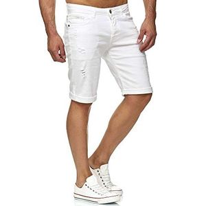 Red Bridge Denim Capri Basic Heren-jeansshort, stretch bermuda, wit, 34W