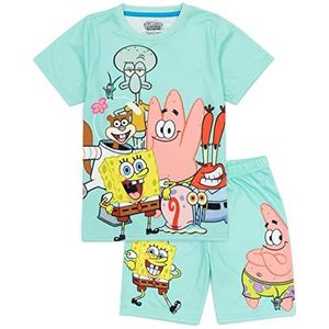 SpongeBob SquarePants kinderpyjama | Jongens Meisjes Octo Patrick Mr Krabs Gary Karakters Blauw T-Shirt Shorts Pjs Set | Filmmerchandise voor tv-programma's