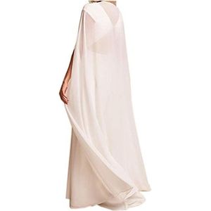 MAYILNSIN Witte chiffon cape cape sjaal warp voor vrouwen bruids bruiloft avondjurk bruidsmeisjes ​feest, Ivoor, XL