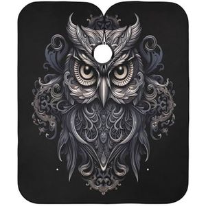 Salon Cape Zwarte Uil Kapper Cape Unisex Kappers Jurk Verstelbare Kappers Cape Voor Kappers Herbruikbare Thuis 140x168cm