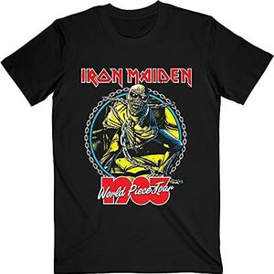 Iron Maiden T Shirt World Piece Tour 83 V 2 Band Logo nieuw Officieel Mannen