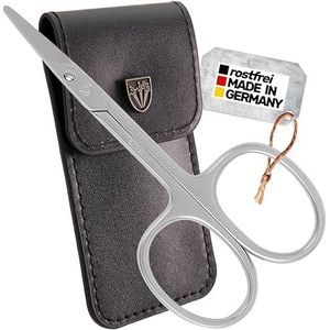 DREI SCHWERTER - Huidschaar afgerond | Ideal voor diabetici en kinderen. Roestvrij merkkwaliteit MADE IN GERMANY | Inhoud: zwart nageletui van kunstleer - huidschaar