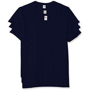 Fruit of the Loom T-shirt voor heren, iconisch T-shirt, lichtgewicht Ringspun Tee, 3 Pack, Blauw (Deep Navy Az), L