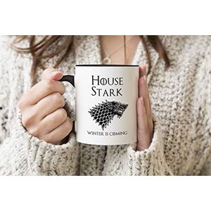 Winter is Coming House Stark Game of Thrones zwart handvat mok koffie thee mok 312ml beker