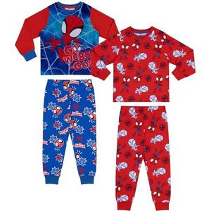 Spiderman ""Spidey en zijn geweldige vriendjes"", 2 stuks, Katoen Pyjamaset Lange Mouwen, Red/Blue, 4-5 Jaar: 110cm, Rood