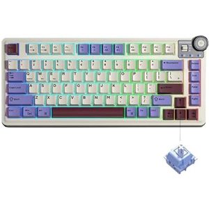 QPSJXN AU75 81 HOT Swappbaar mechanisch toetsenbord RGB RGB BBT -toetsenbordkap -compatibel met PC -Desktop Typing (BEIGES)