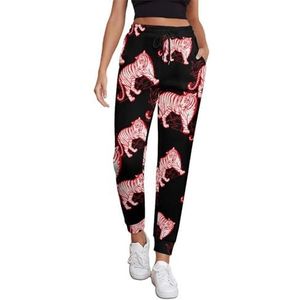 Rode Tijger Joggingbroek Voor Vrouwen Hoge Taille Joggers Casual Lounge Broek Met Zakken Voor Workout Running