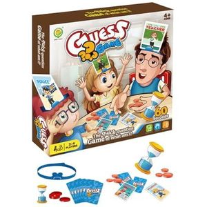 TUJOBA Hoofdbanden raadspel, het raadspel, Leuk raadkaartenbordspel met plaatjes, Brain Training Game Toy, interactief en leuk bordspel voor 2-4 spelers, gezinnen en kinderen vanaf 6 jaar