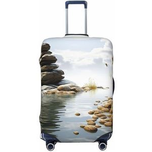 NONHAI Reisbagagehoes, naturelles, spandex kofferbeschermer, wasbare bagagehoezen, elastische krasbestendige bagagehoes, beschermer, geschikt voor bagage van 45 - 72 cm, zwart, groot