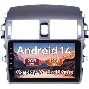 Android 15 Autoradio 9 inch touchscreen voor Toyota Corolla 2007-2013 Autoradio Navigatie met Carplay met GPS navigatie Bluetooth FM USB Steering Wheel Control(X8 8G+128G)