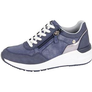 Cipriata L491 'Delia' Glam sneakers voor dames met vetersluiting en rits, marineblauw, 39 EU