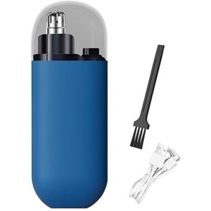 Draagbare neushaartrimmer, met borstel Elektrische Cleanlook neushaartrimmer, 360 ° vastleggen van neushaar, oplaadbare neushaartrimmer for mannen en vrouwen(Color:Blue)
