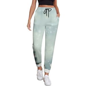 Blurry Christmas Tree Snow Joggingbroek voor dames, hardloopbroek, joggingbroek, casual, elastische taille, lang, met zakken