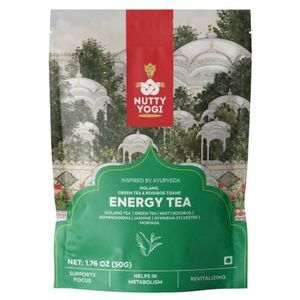 Nutty Yogi Green Energy Tea 50g Chai with Herbs I Jasmine, Roobios, Mint and Herbs I Unique Recipe I 100% Natural