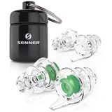 Senner ® MusicPro | Gehoorbescherming oordopjes voor concert, festival, muziek en disco, met aluminium houder (brede zwarte doos groene filter)