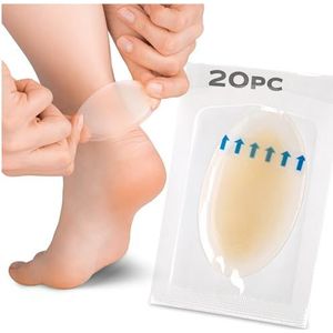 HALUTO pleisters set van 20 - hydrocolloïde blarenpleisters grote anti-blaren pleisters - waterdichte transparante gel anti-blaren pleisters - hielpleisters