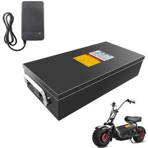HJGHY 48V 60V 20Ah 22,5Ah 27Ah 30Ah Elektrische Motorfiets Lithium-accu 48V 60V Motorfietsaccupakket met lader voor 0-1800W Bromfiets Driewielermotor,60v,27Ah