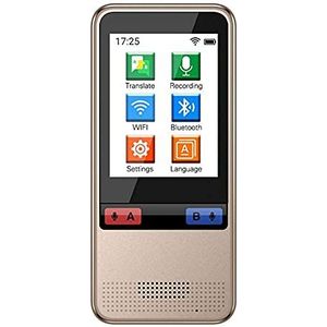 Smart Voice Language Translator Device, Real-time tweerichtings offline spraak/tekst WiFi 2,4 inch IPS Touchscreen Ondersteuning 75 talen om te leren Reizen Zakelijk Winkelen Engels Spaans Etc