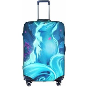 OPSREY Zeemeermin Teal Vis Schaal Gedrukt Koffer Cover Reizen Bagage Mouwen Elastische Bagage Mouwen, Magische blauwe vos, L