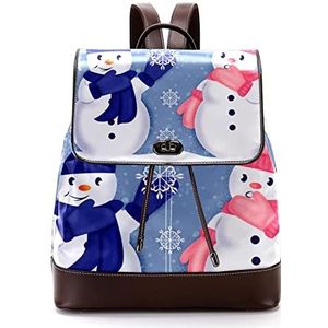 Gepersonaliseerde Schooltassen Boekentassen voor Tiener Leuke Kerst Sneeuwmannen Laat Het Sneeuw, Meerkleurig, 27x12.3x32cm, Rugzak Rugzakken