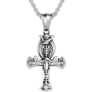 Oude Griekse mythologie, Medusa, de Maagd Maria van Jezus mannen ketting kruis ronde hanger Punk sieraden