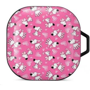 Puppy liefde patroon oordopjes hoesje compatibel met Samsung hard shell beschermhoes zwart stijl