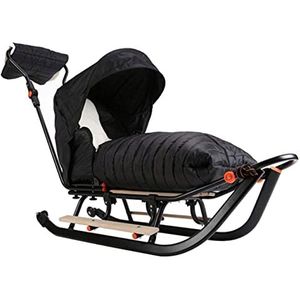 Premium Plus Line Slee met kindertas, kinderwagen voor de winter, houdt je baby warm in de winter, kind in de bergen 805 nieuw, zwart