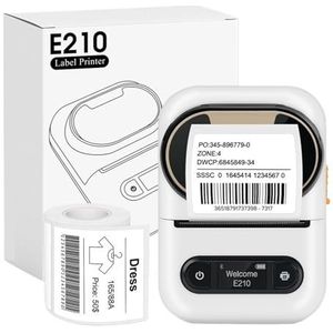 Draagbare E210-labelprinter Draadloze Bluetooth Thermische Labelprinter Draagbare Printer(White Printer)