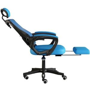 FZDZ Bureaustoel, grote hoge rug PU lederen computerstoel, uitvoerende bureaustoel met beensteun en lendensteun, mesh bureaustoel gamingstoel (kleur: F)