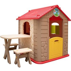 Kinderspeelhuisje vanaf 1 - Tuin Kinderhuisje met Tafel - overdekt Kinder Speelhuisje plastic